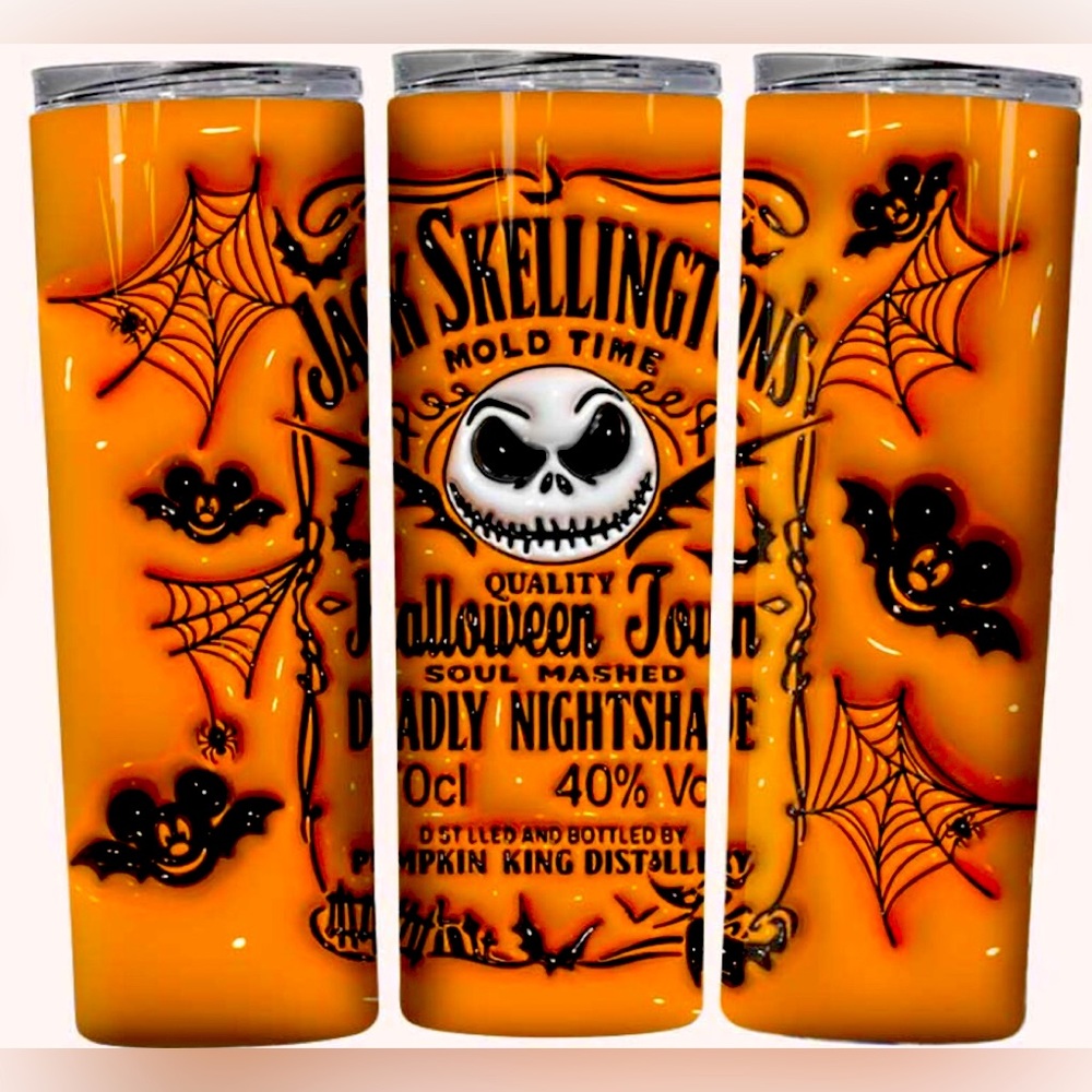 NWT Jack Skellington’sc 3dpuffy design Halloween or all year tumbler